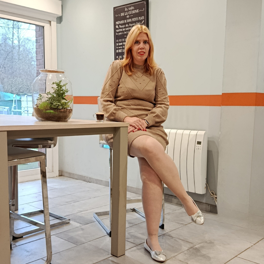 Collant voile Beige classique grande taille