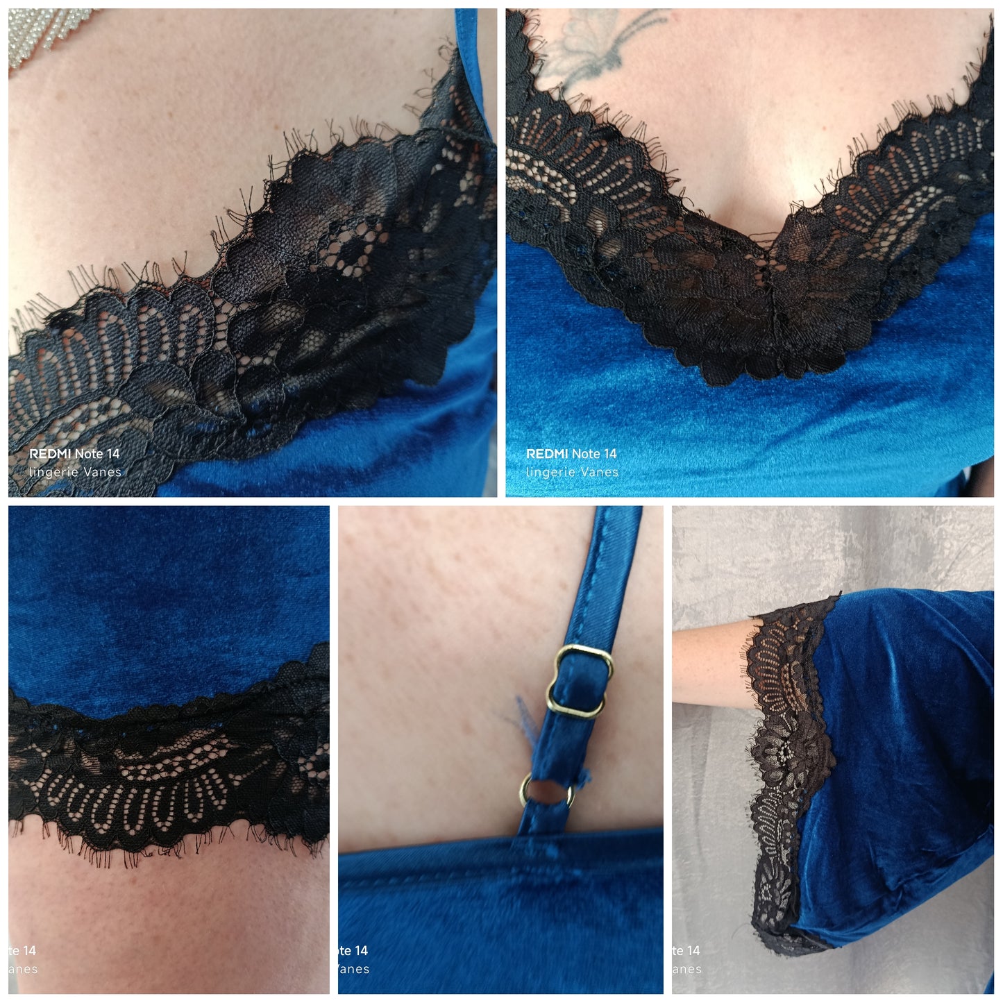 Ensemble Nuisette et Kimono en velours bleu