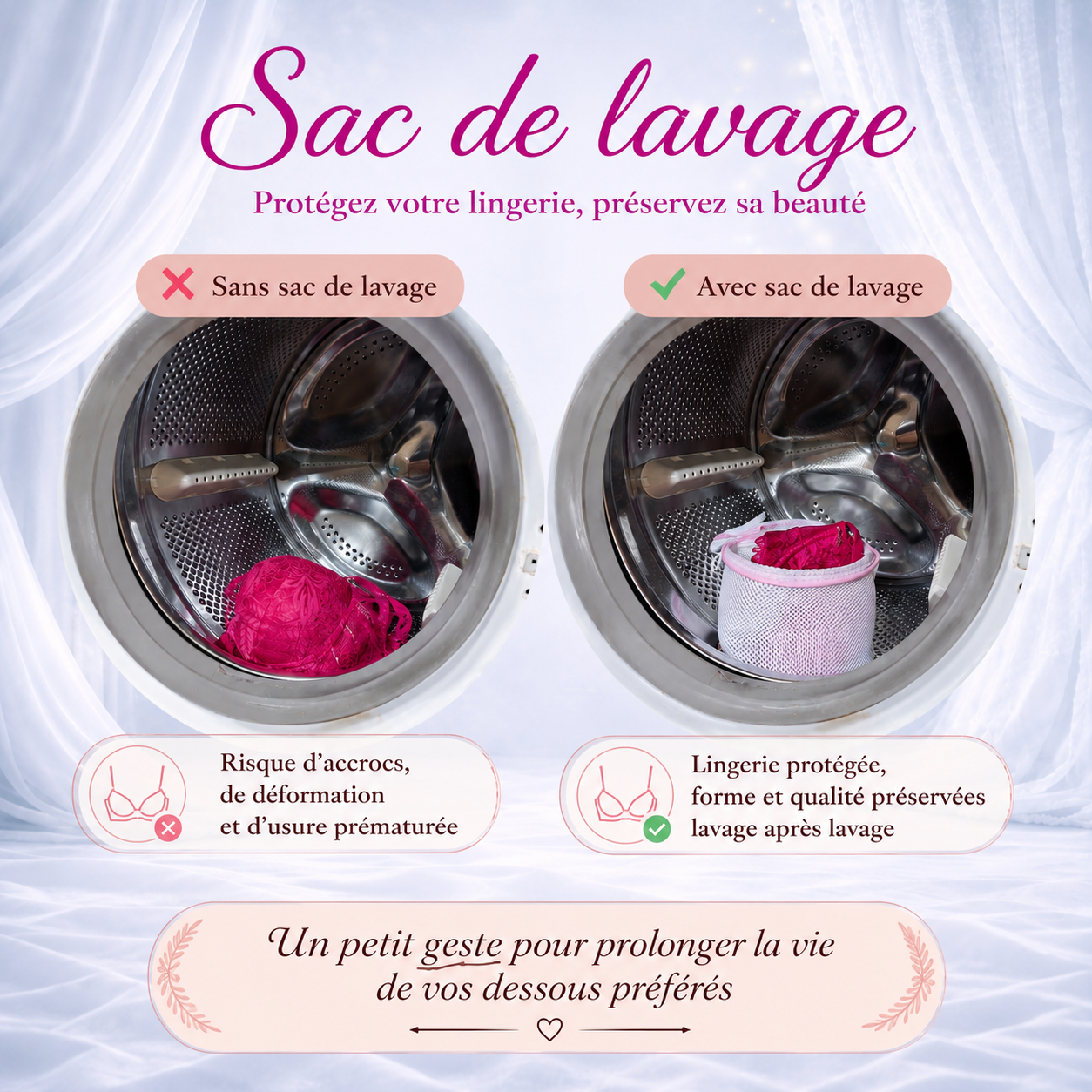 Sac de lavage pour lingerie