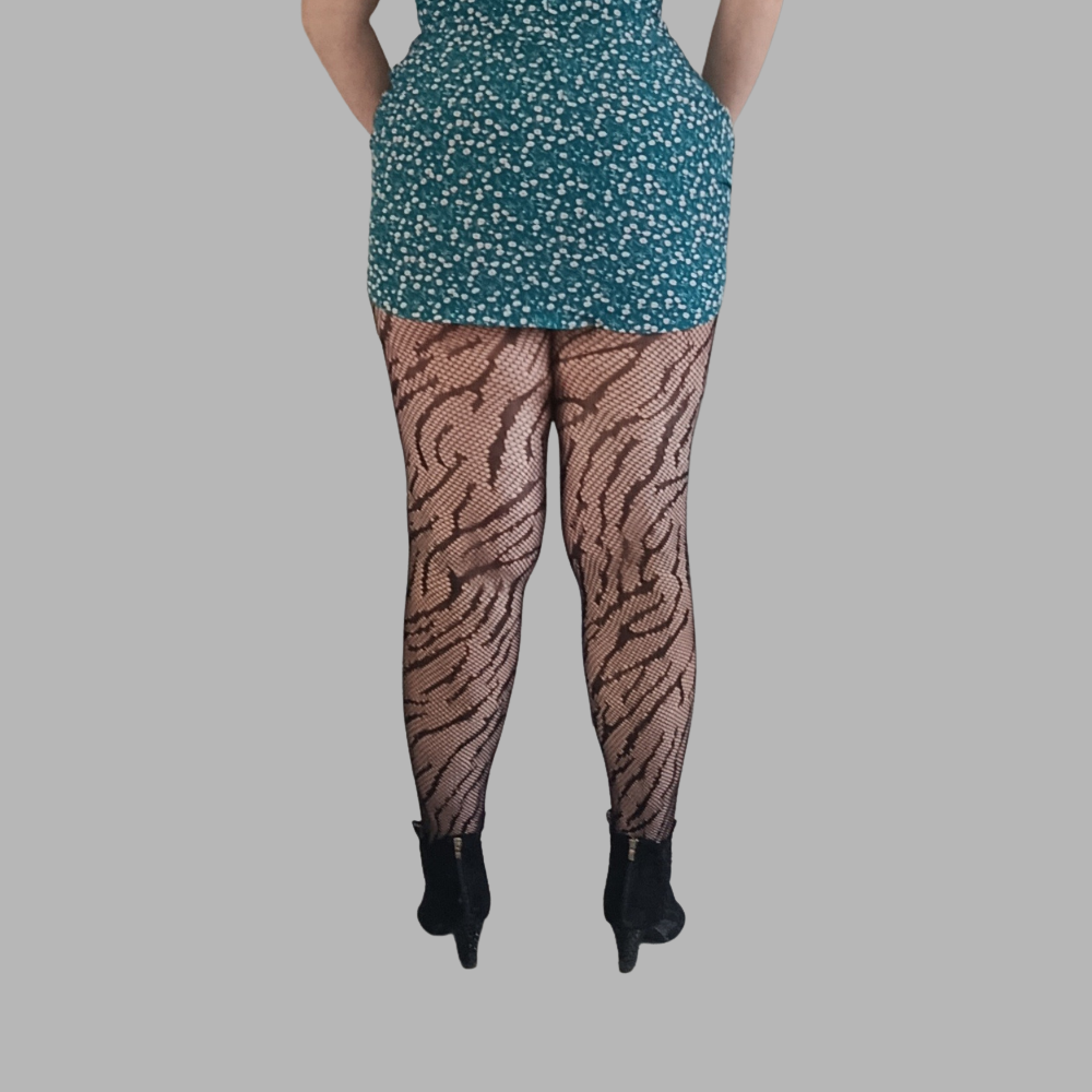 Collant résille à motif zèbre