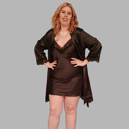 Ensemble nuisette et kimono en satin