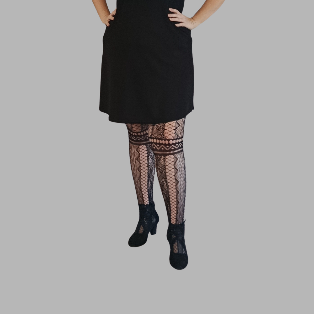 Collant Résille fantaisie porte jarretelle