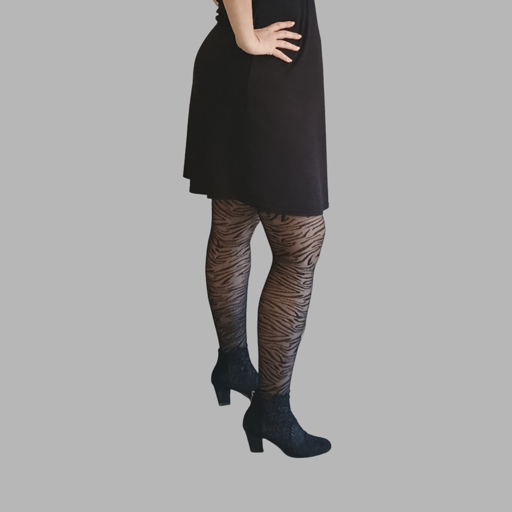 Collant fantaisie zebre grande taille