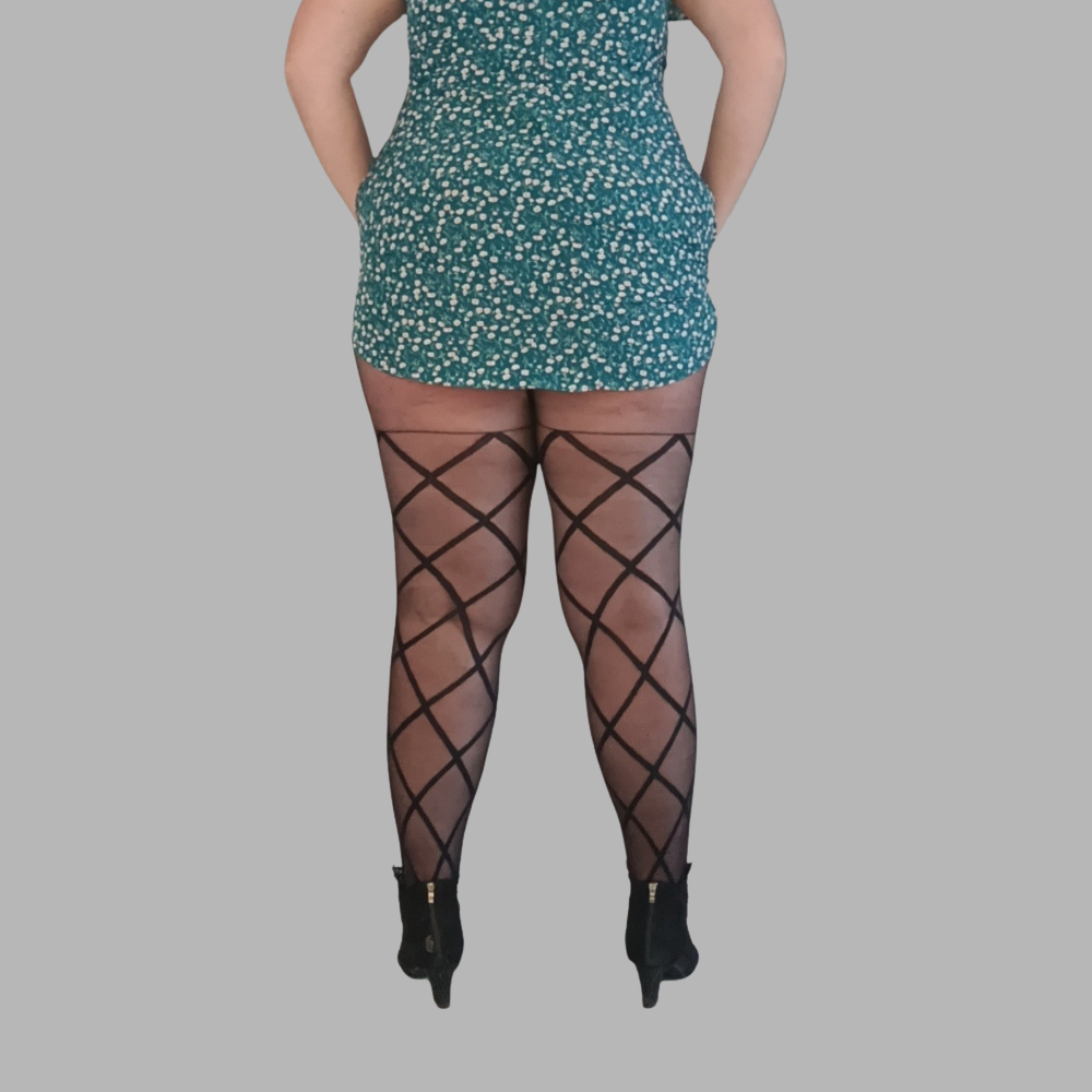 Collant voile motif grand losange