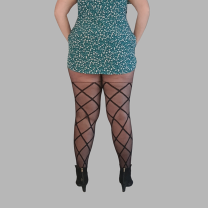 Collant voile motif grand losange