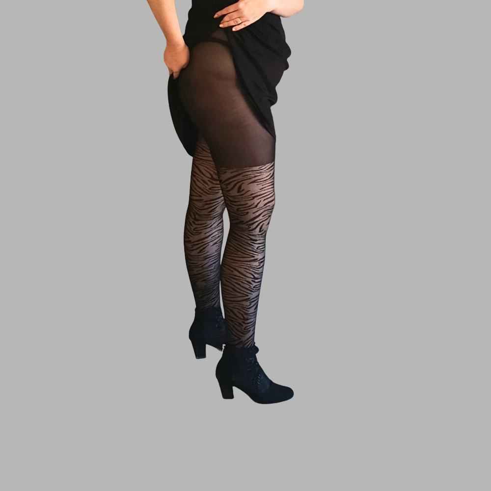 Collant fantaisie zebre grande taille
