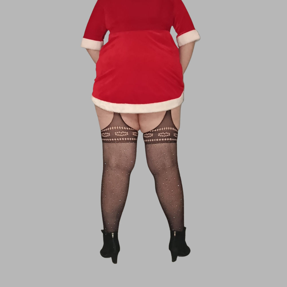 Collant porte jerretelle résille effet bas à strass