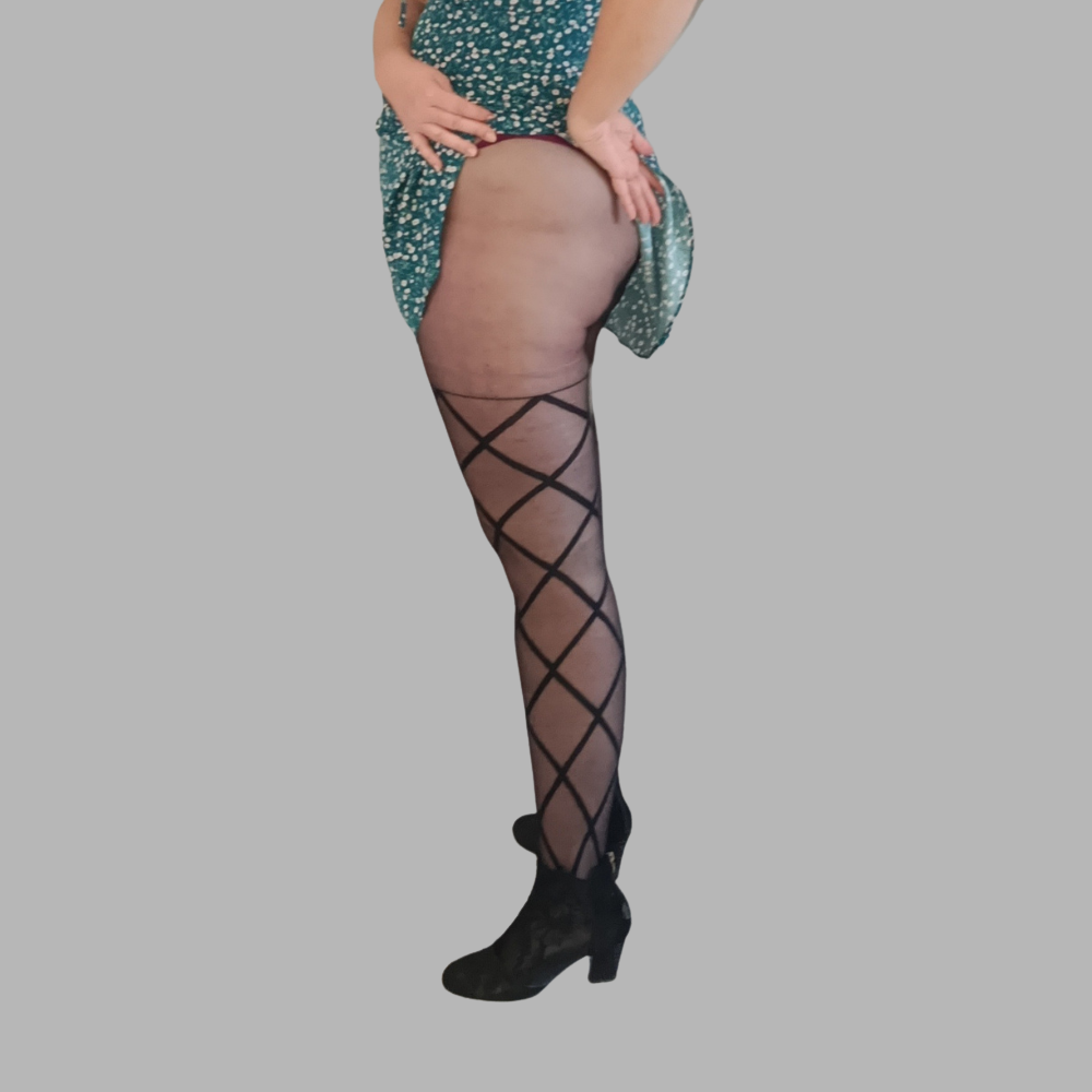 Collant voile motif grand losange