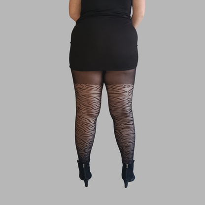 Collant fantaisie zebre grande taille