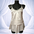 Ensemble pyjama short satin blanc