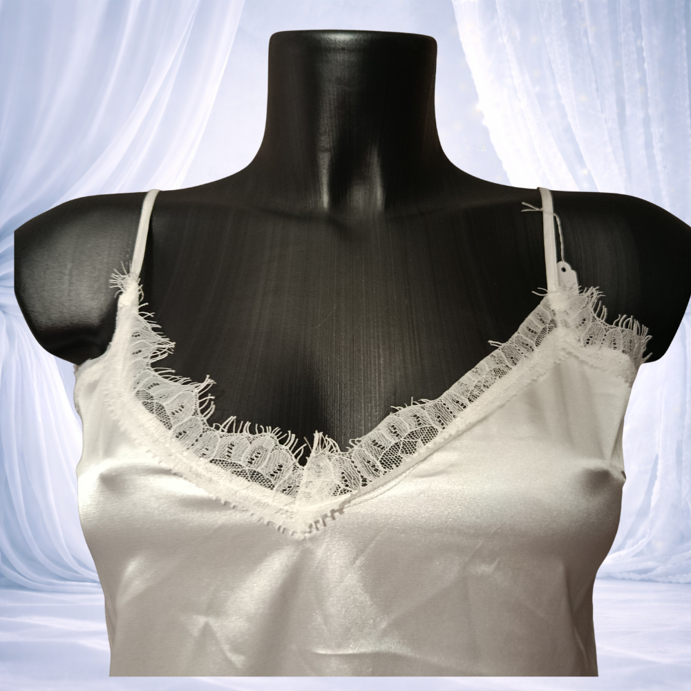 Ensemble pyjama short satin blanc