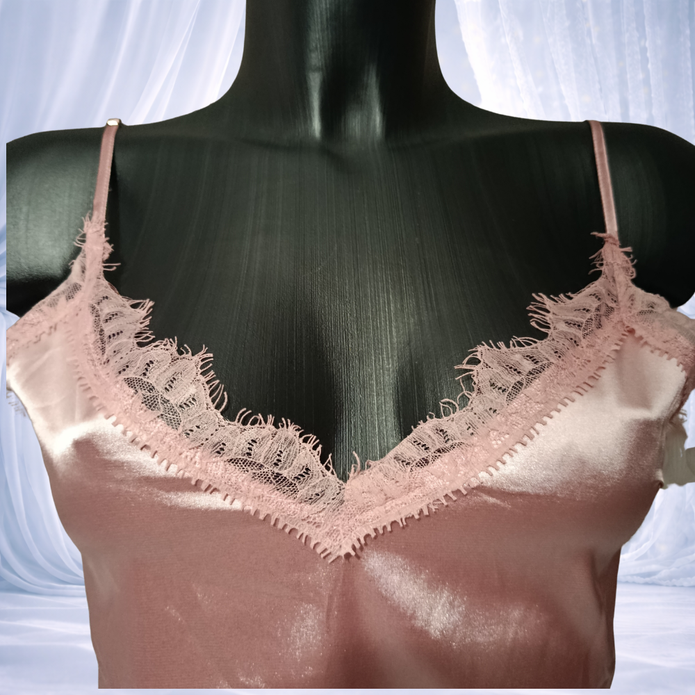 Ensemble pyjama short satin rose