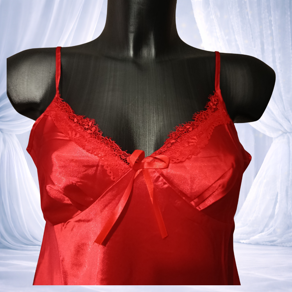 Ensemble pyjama short satin rouge