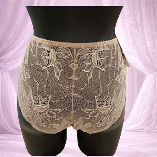 Bas grande taille Sawren en dentelle brodée