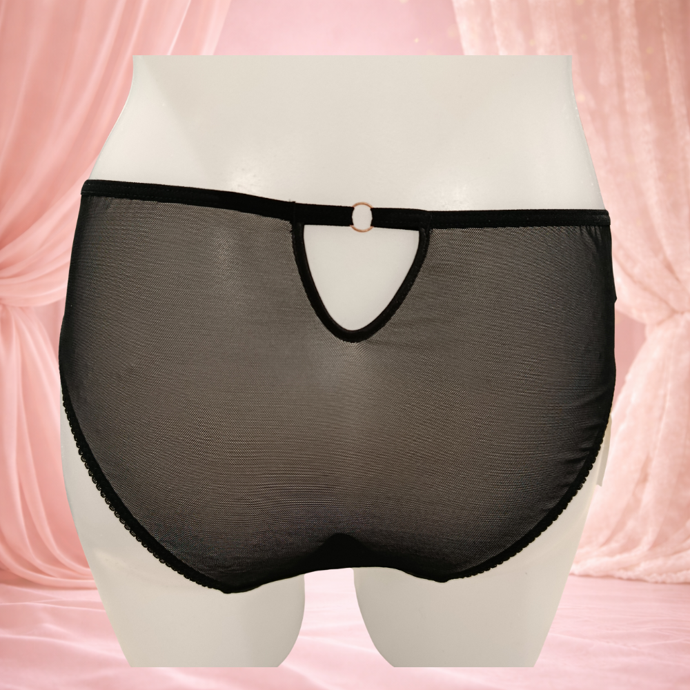 Culotte Sawren – modèle Paradox effet satiné & nœud noir