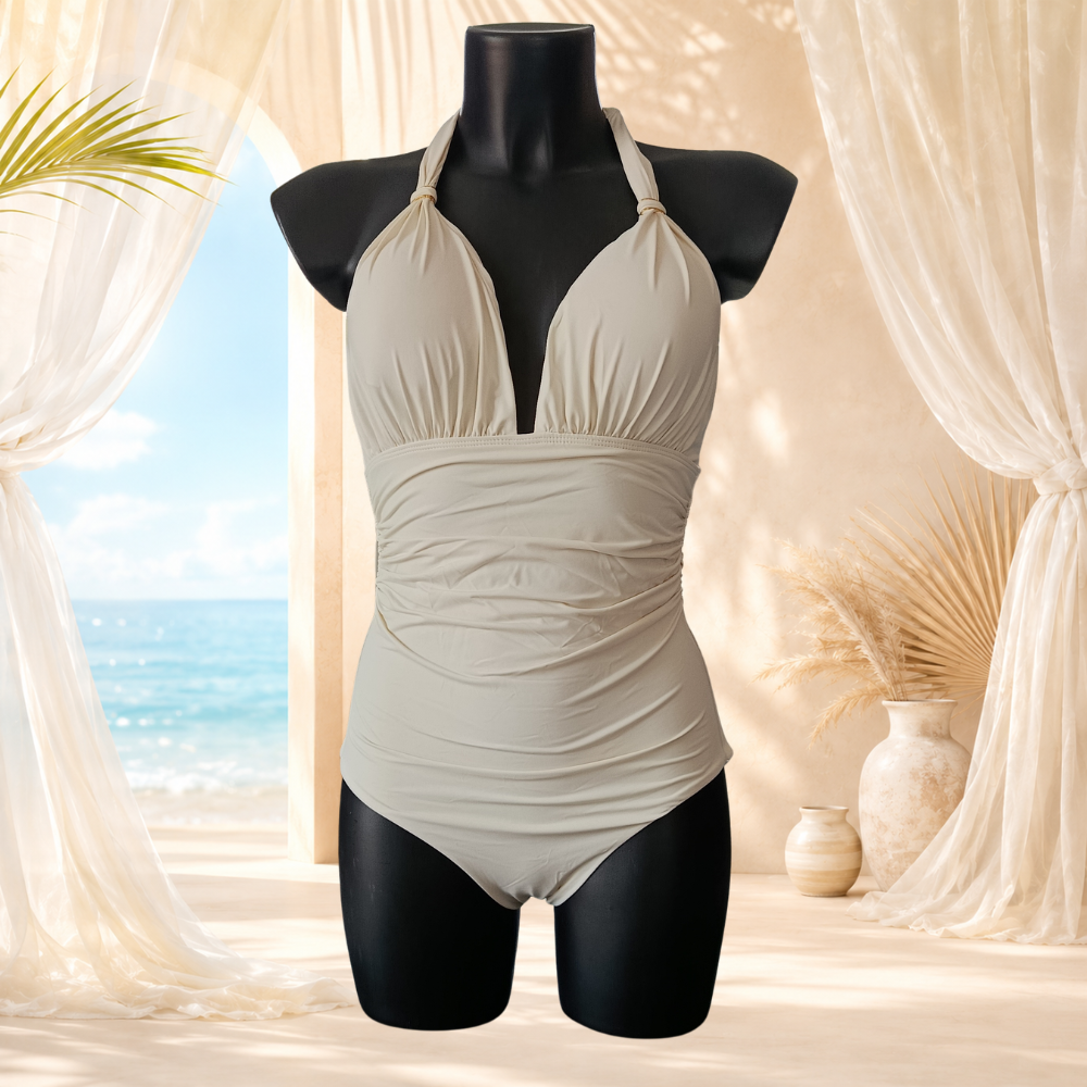Maillot de bain 1 pièce vintage blanc