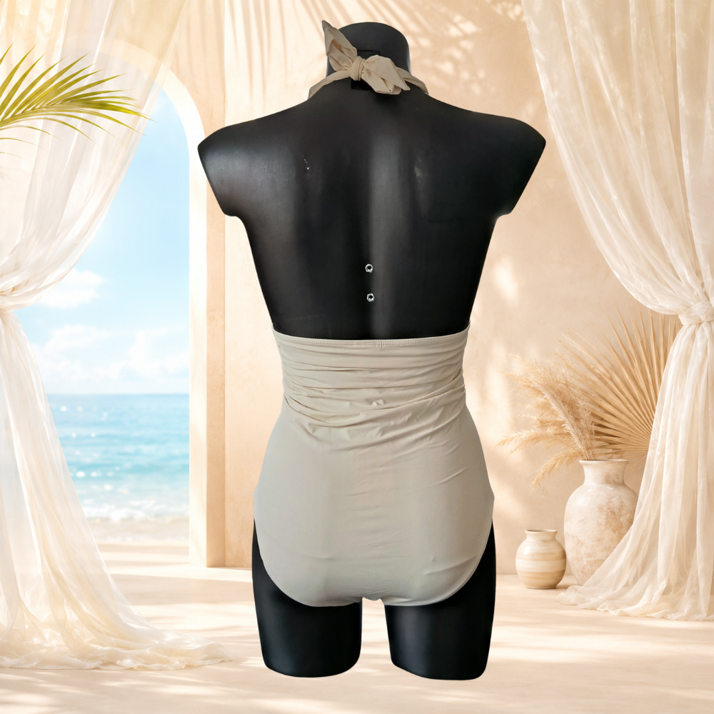 Maillot de bain 1 pièce vintage blanc