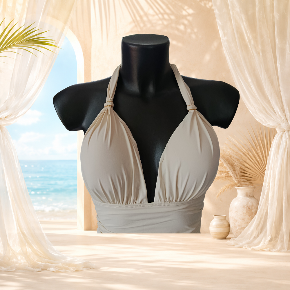 Maillot de bain 1 pièce vintage blanc