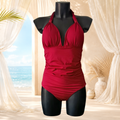 Maillot de bain 1 pièce vintage bordeaux