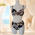 Bikini imprimé tropical bleu