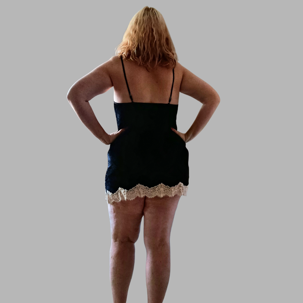 Ensemble Nuisette et Kimono en velours noir