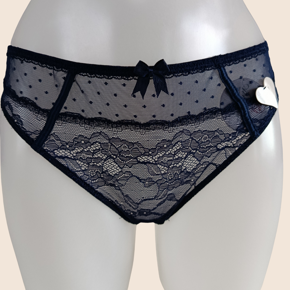 Ensemble 2 pièces dentelle bleu- Fabrication française