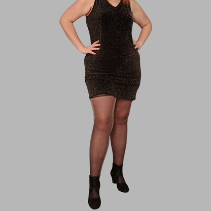 Collant voile brillant argenté