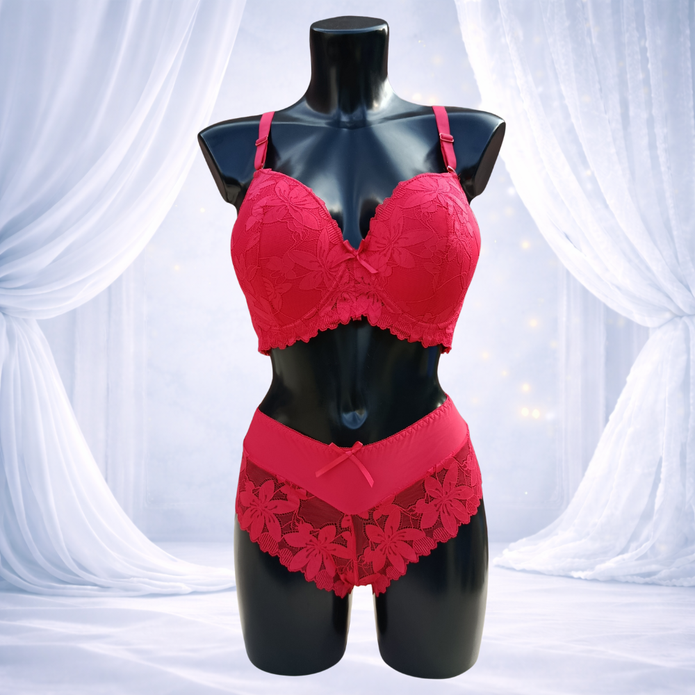 Ensemble lingerie rouge bonnet E
