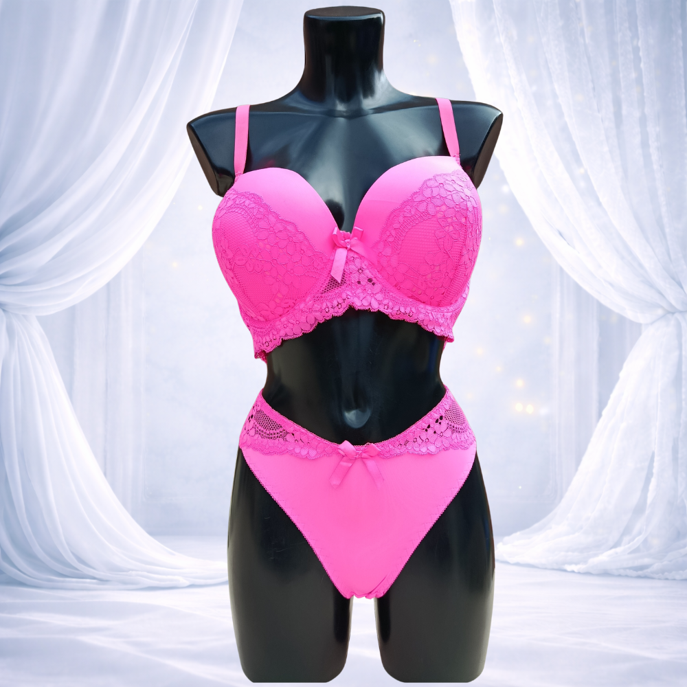 Ensemble lingerie rose bonnet F