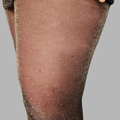 Collant voile brillant argenté