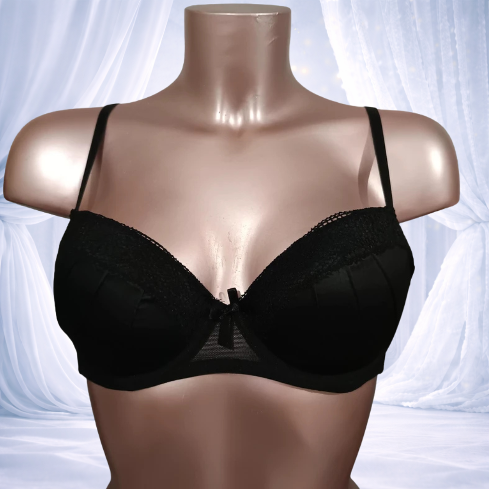 Soutien-gorge H & Nathalie – satin & dentelle noire