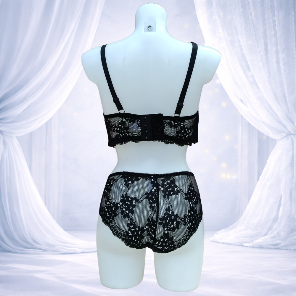 Ensemble lingerie noir bonnet F