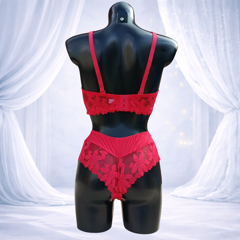 Ensemble lingerie rouge bonnet E