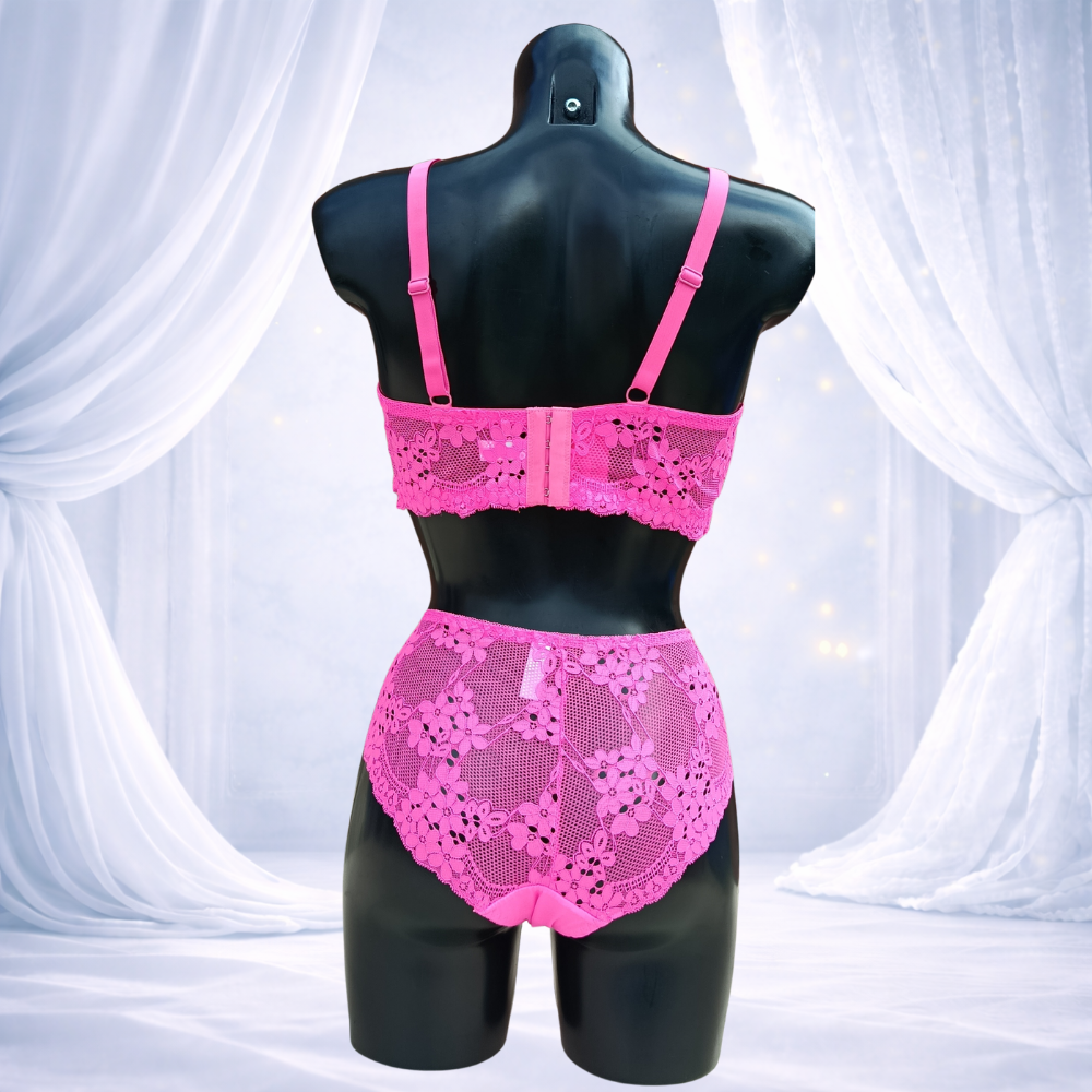 Ensemble lingerie rose bonnet F