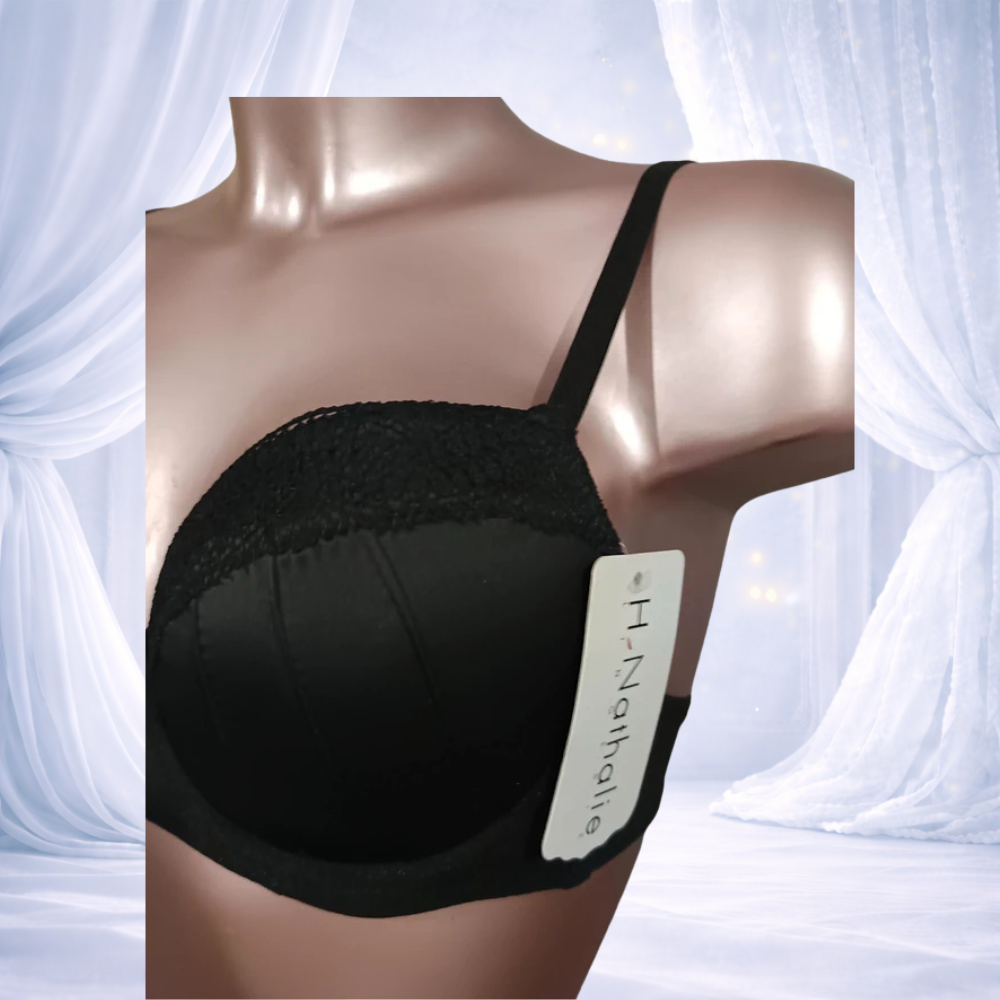 Soutien-gorge H & Nathalie – satin & dentelle noire