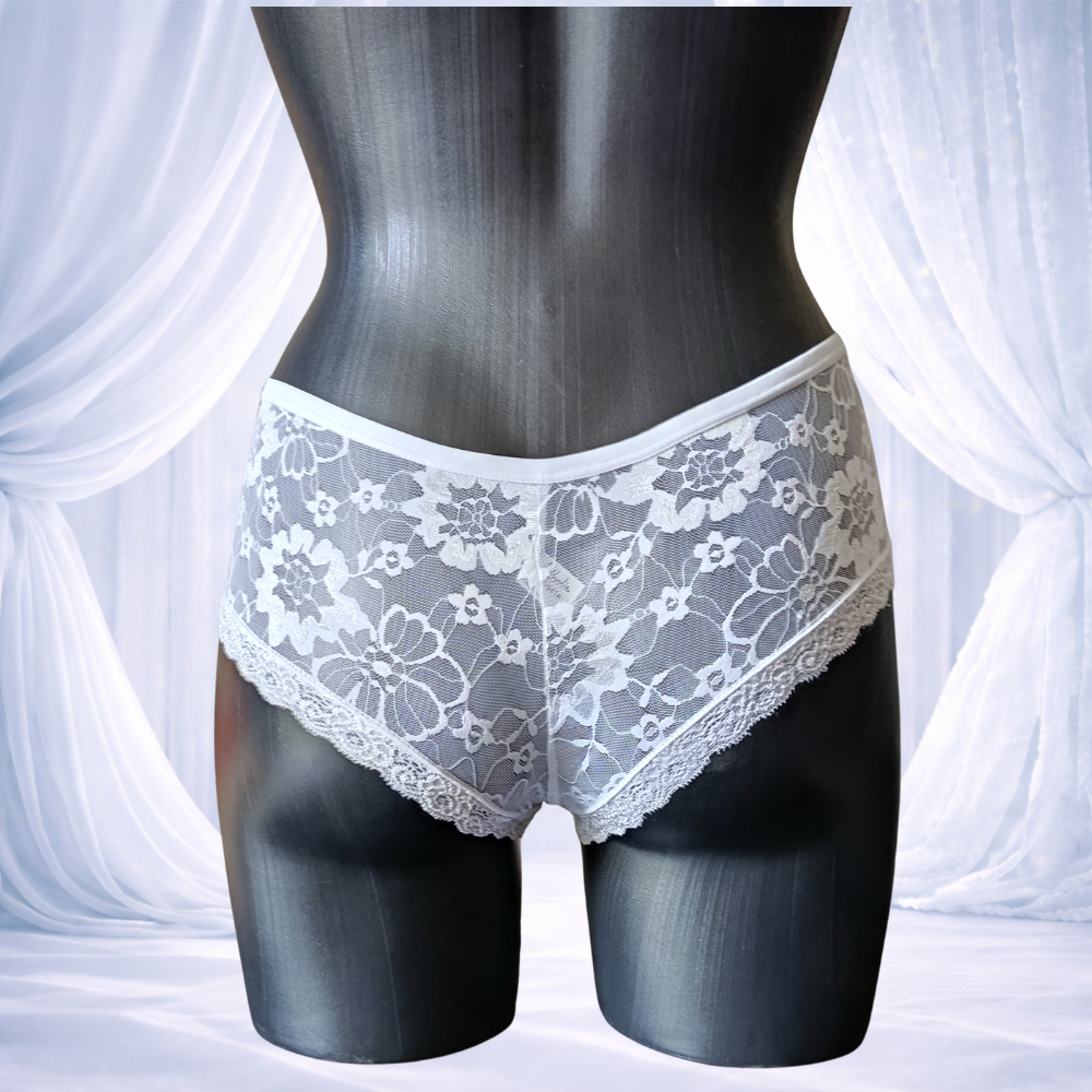 Shorty H & Nathalie en dentelle blanche