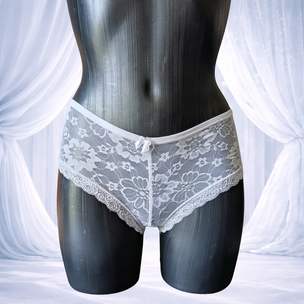 Shorty H & Nathalie en dentelle blanche
