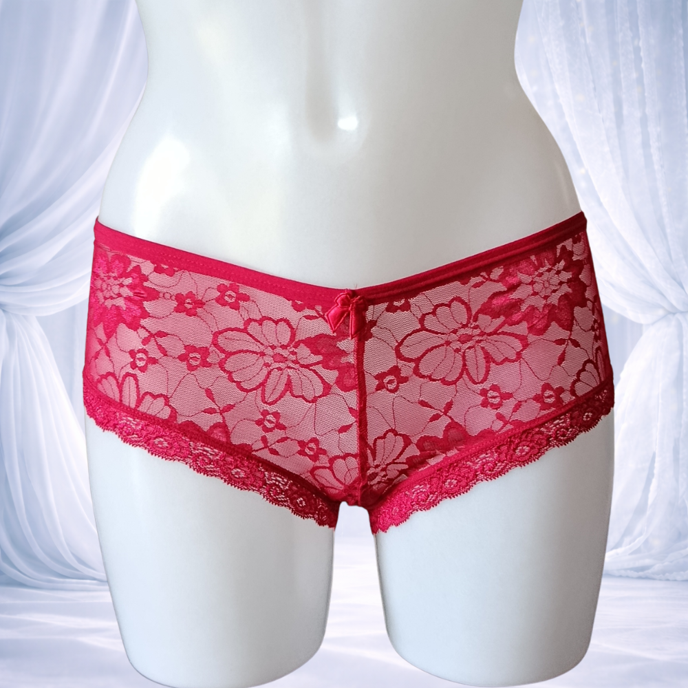 Shorty H & Nathalie en dentelle rouge