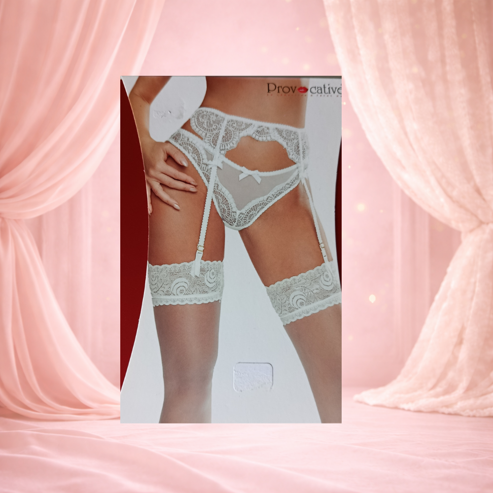 Porte jarretelle dentelle blanc