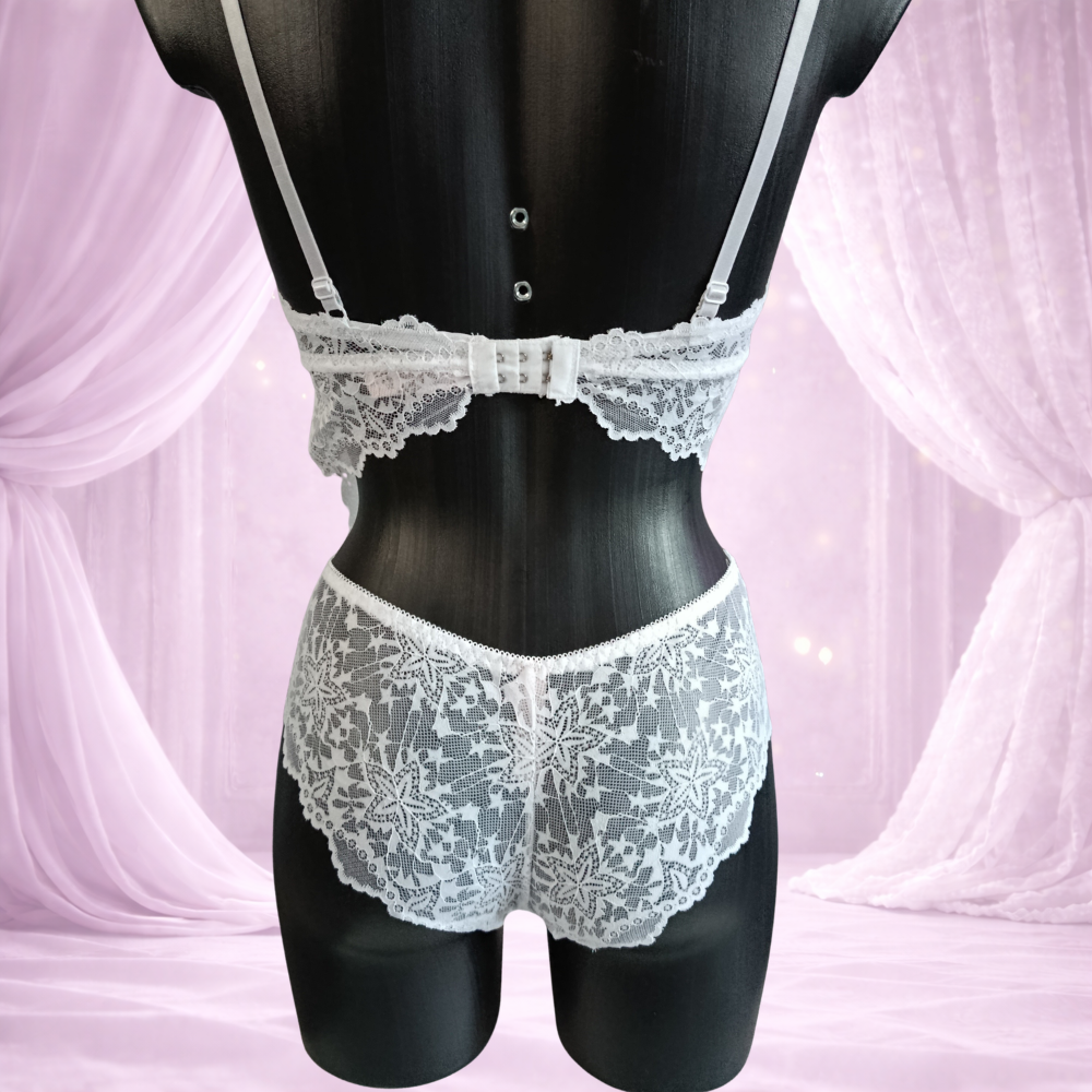 Ensemble Blanc dentelle sans armatures