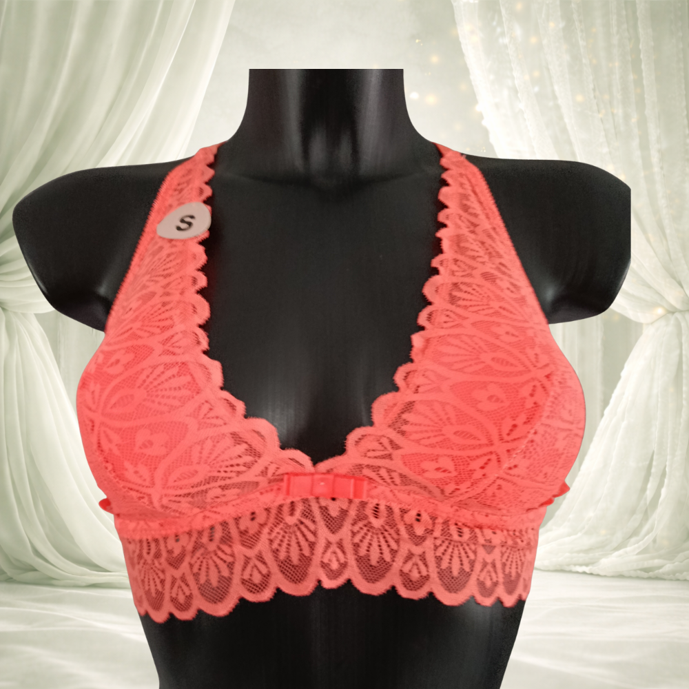 Ensemble dentelle corail sans armatures