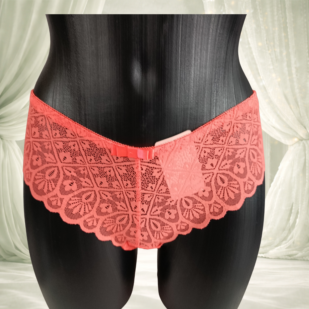 Ensemble dentelle corail sans armatures