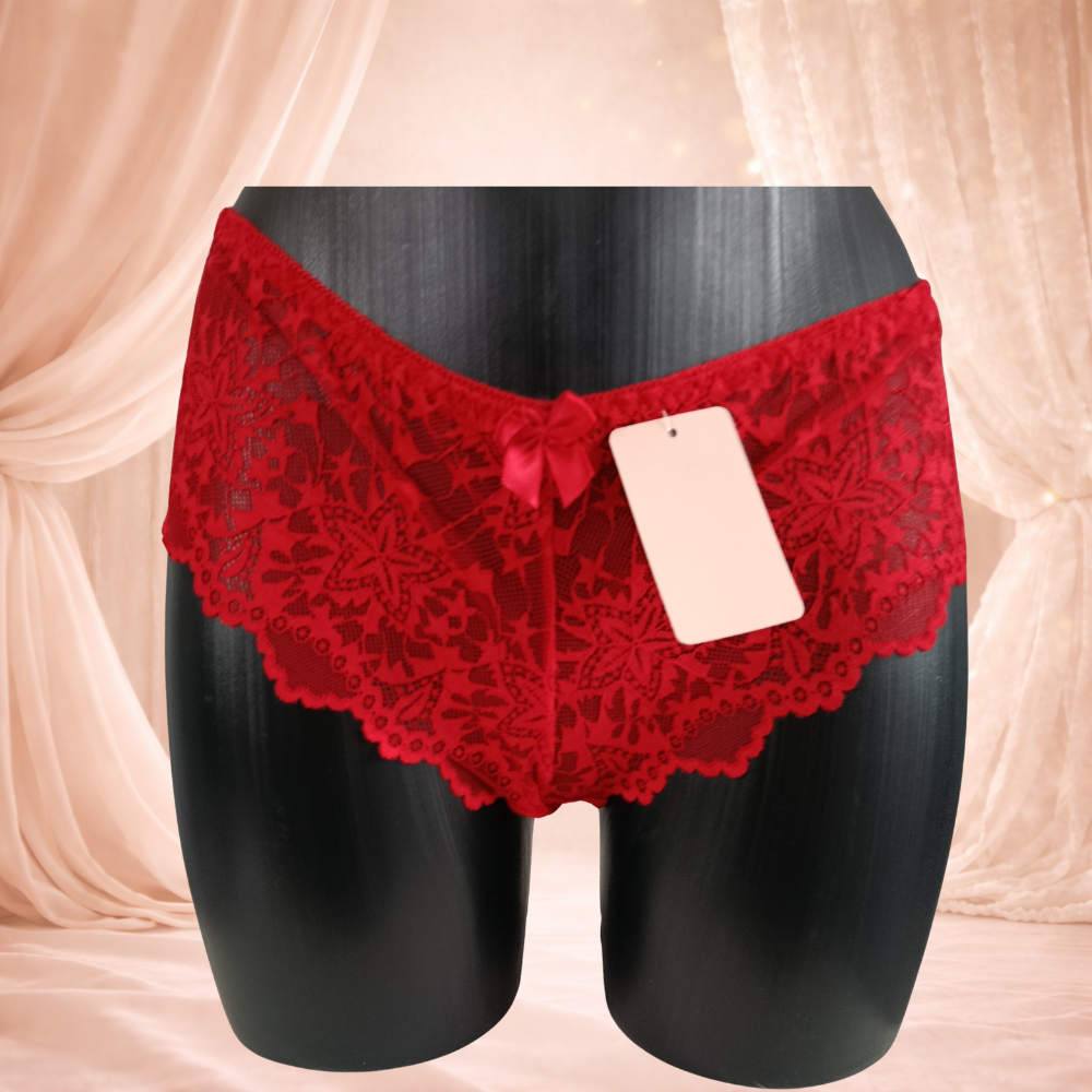 Ensemble dentelle rouge sans armatures