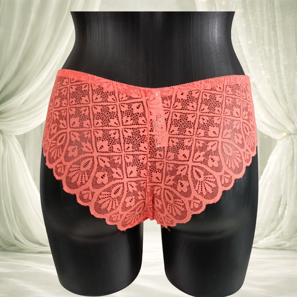Ensemble dentelle corail sans armatures