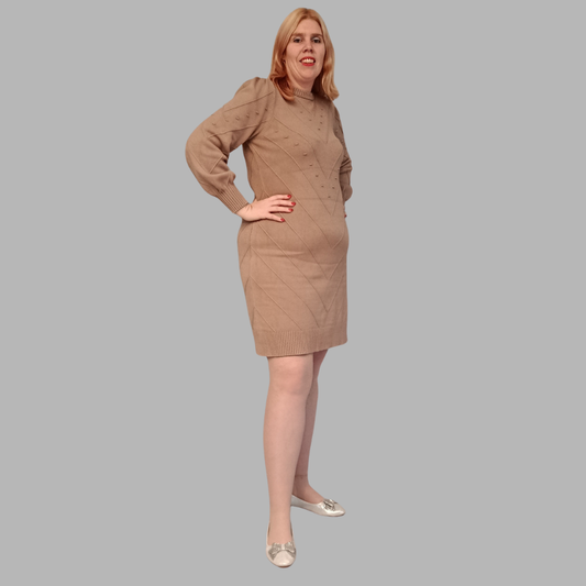 Collant voile Beige classique grande taille