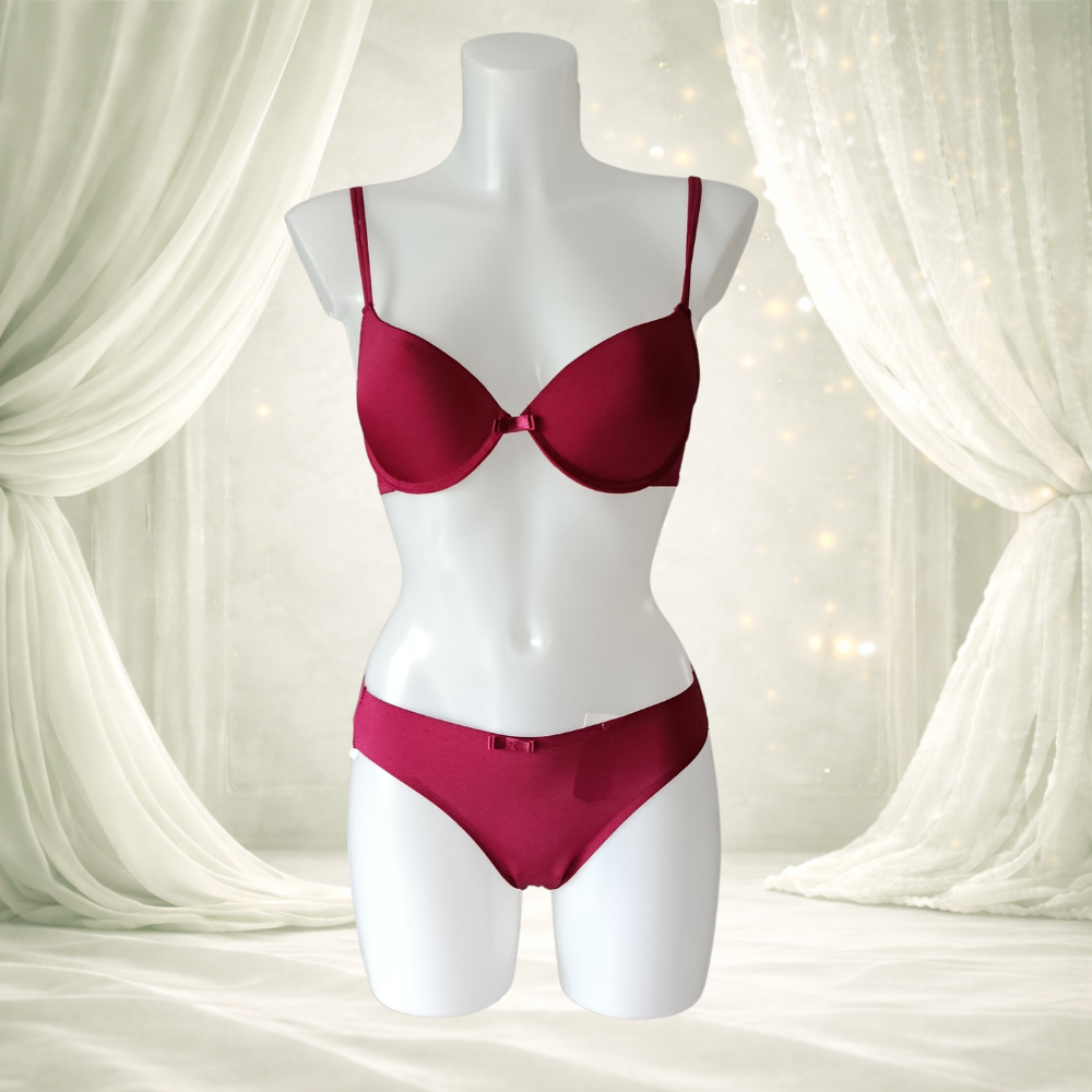 Ensemble satin bordeaux