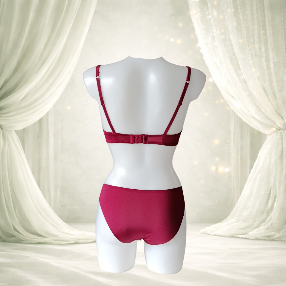 Ensemble satin bordeaux