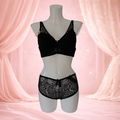 Ensemble noir en dentelle avec armatures – Spécial bonnet D