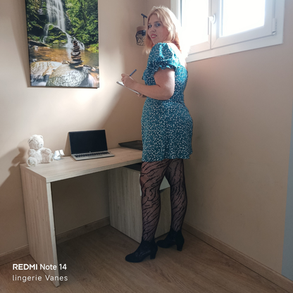 Collant résille à motif zèbre