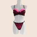 Ensemble fuchsia push up avec strass